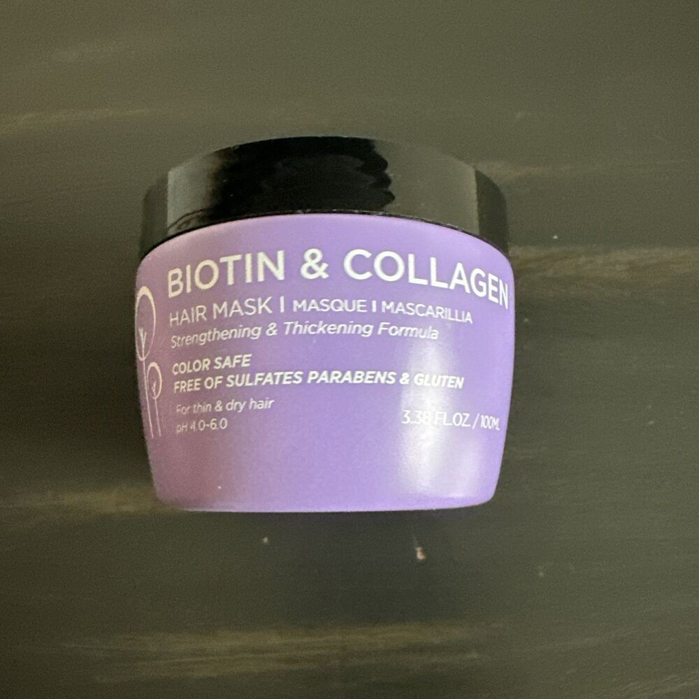 LUSETA Biotin & Collagen Hair Mask, Thickening Formula 3.38 fl oz/100 ml NWOB